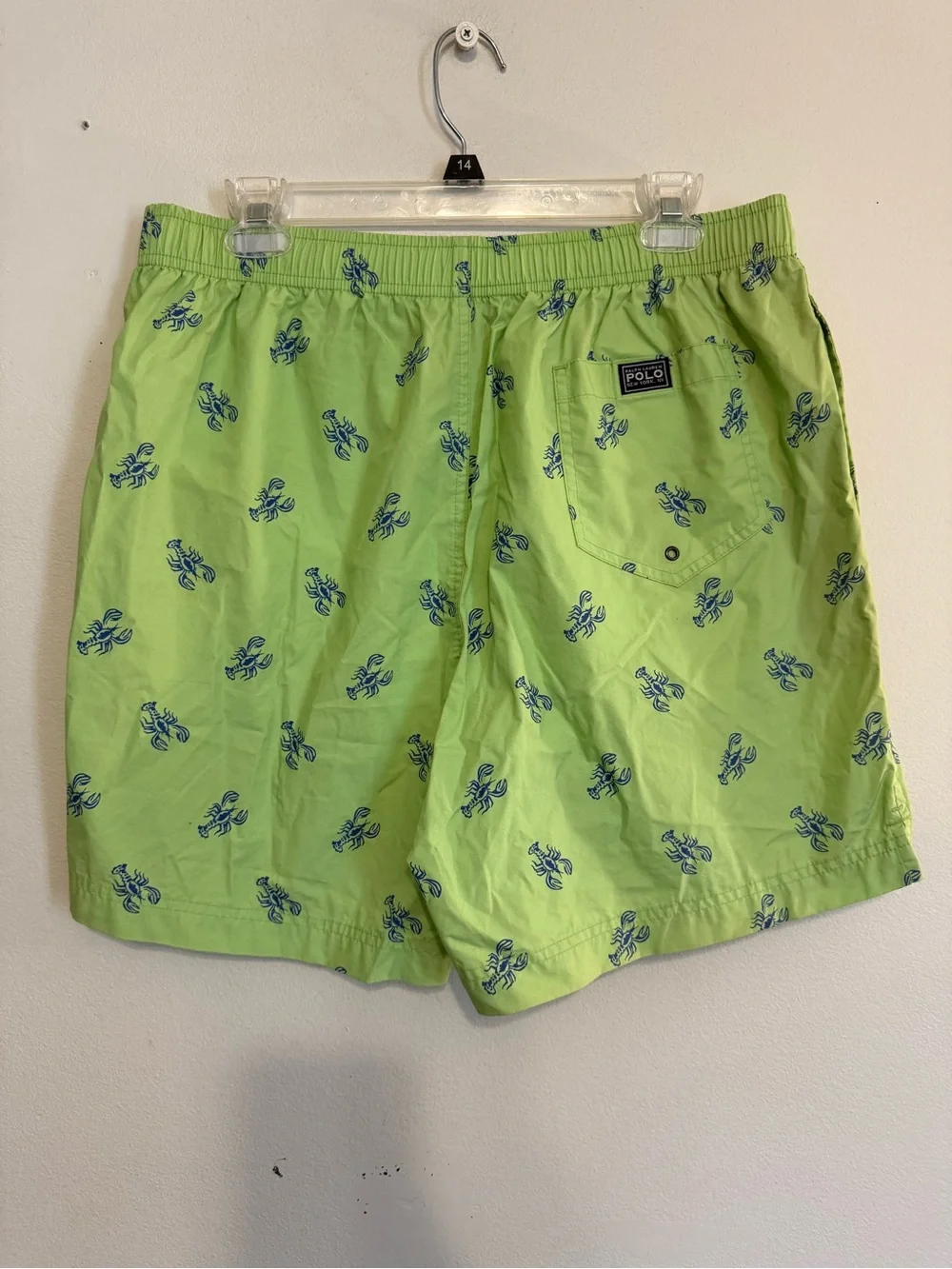 Polo Sport Ralph Lauren Swim Trunks Shorts Mens L Green Blue Lobsters Resort